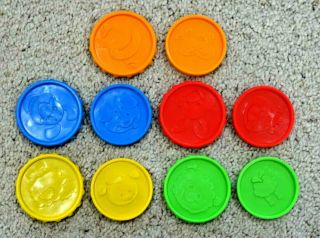 Complete Set 10 Replacement Coins For Fisher Price Laugh & Learn Piggy Bank –euc