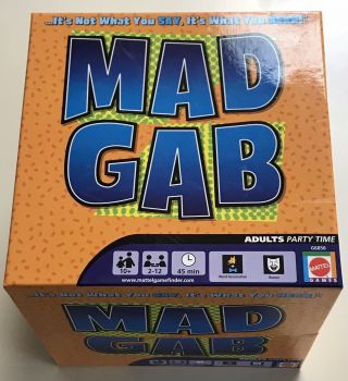 Mattel Mad Gab Adult Party Game 2 To 12 Players 1200 Puzzles 2005 G6850excellent