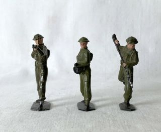 3 Vintage British World War 1 WW1 Crescent Toys Britains Era Toy Soldiers 2