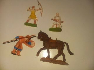 Elastolin 40mm Early Medieval Norman Knight And Archers