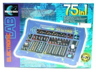 Maxitronix Electronics 75 - In - 1 Electronic Project Lab Kit With Book & Wires Box