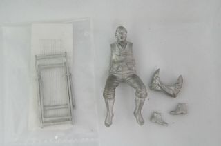 Scale Miniatures 1/32 White Metal Period Figure Man Seated Deckchair Arms Folded