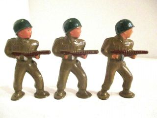 3 Barclay Lead Toy Pod Foot Soldiers B242 " Machine Gunner ",
