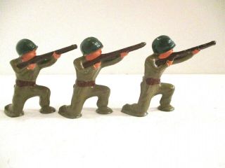 3 Barclay Lead Toy Pod Foot Soldiers B233 " Sniper Kneeling ",
