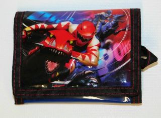 Power Rangers Dino Thunder Tri - Fold Wallet Red & Blue Ranger Zords Disney Store