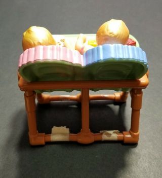 FISHER - PRICE LOVING FAMILY DOLL HOUSE FURNITURE TWINS WITH FEEDING TABLE BABY 2