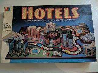 Hotels - Vintage 3d Milton Bradley Mb Board Game Of High Rises 1987 98 Complete