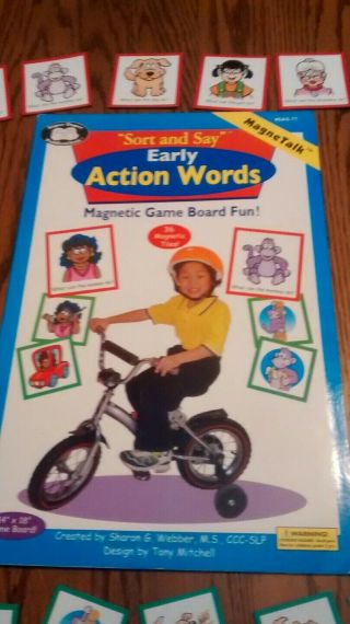 Sort And Say Early Action Words Magnetic Game Board