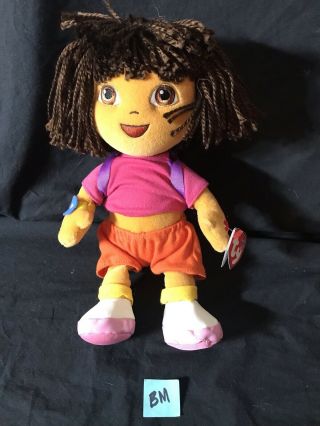 Dora The Explorer Beanie Babies Plush Doll Ty 11 " Stuffed Animal Toy