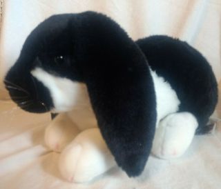 13 " Long Stuffed Plush Lop Ear Rabbit Russ Yomiko Classics Bunny Black & White