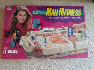 Vintage 1989 Electronic Mall Madness Board Game Milton Bradley 99 Complete