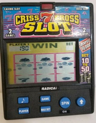 Vintage Radica Hand Held Game,  Criss 7 Cross Slot,  Casino,  Skill Slot