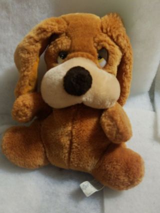 Vintage Russ Berrie Stuffed Full Body Samuel Puppy Dog Puppet Plush Toy 10 "