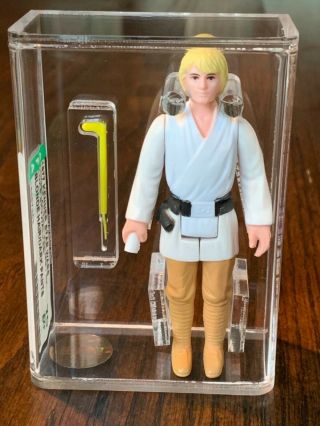 Star Wars Kenner 1977 Luke Skywalker Farmboy Blonde Hair Dark Pants Hk Afa 70