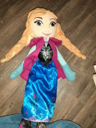 Disney Frozen Anna Singing Plush Doll 26 " Tall Avon Cuddle Pillow