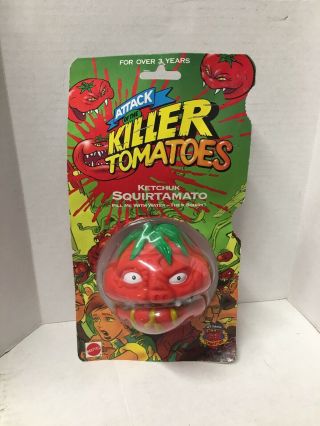 Vintage Attack Of The Killer Tomatoes Moc Mattel 1991 Squirtamato Ketchuk