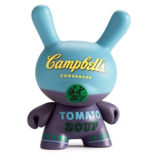 Kidrobot Dunny 3 " Andy Warhol Series 1 Blue Campbells Soup Designer Art Toy Can