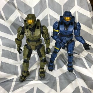 Halo 3 Deluxe Master Chief & Mark Vi Blue Spartan Soldier 12 Inch Action Figures