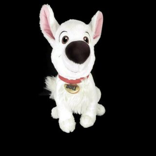Disney Store Bolt Dog Plush Toy Stuffed Animal 13 " White Pupply Movie Tush Tag (