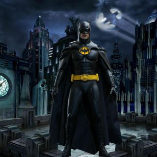 1/6 Batman Backdrop 15 " X15 " - For Hot Toys Batman Dx09 Bruce Wayne Keaton Mms