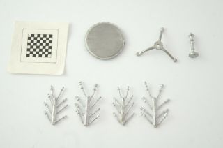 Phoenix Model 1/32 Scale Miniature White Metal Table Chess Set,  Printed Board