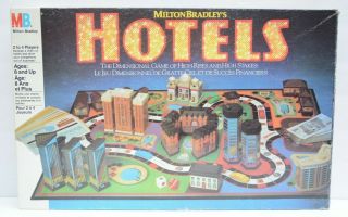 Hotels Vintage 3d Milton Bradley Mb Board Game Of High Rises Out Of Print 1987