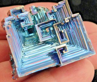 A Blue Purple And Gold Aaa Bismuth Crystal Made In England 61.  1gr E