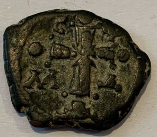 Ancient 1081 - 1118 Ad Byzantine Bronze Tetarteron Alexius I Jewelled Cross Coin