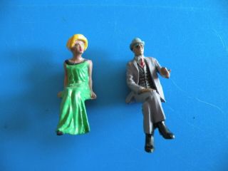 Man Bolo Hat Sitting With Blonde Woman Green Gown Lead Toy Figure G24