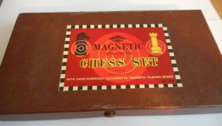 Vintage E.  S.  Lowe Magnetic Staunton Chess Set - Magneta Board - Instructions