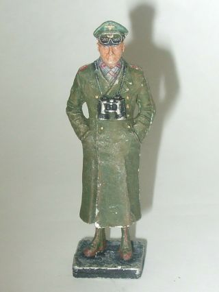 German Ww2 General Field Marshall Erwin Rommel Green Coat 65mm Metal Figure (a)