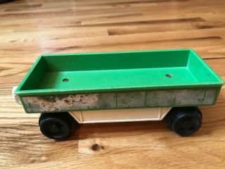 Vintage Fisher Price Little People Circus Parade Train Car Green Flatbed Lion
