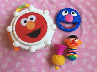 Sesame Street Take Along Band Musical Instruments Elmo Cookie Drums Music Toy