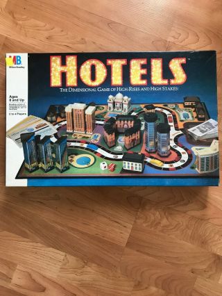 Hotels 1987 Mb Vintage Board Game Near Complete