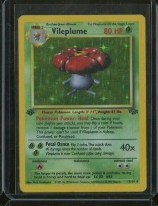 1999 Pokemon Jungle Holo 1st Edition 15 Vileplume