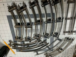 Vintage 2 - Rail Steel Train Track 18 Curves & Straight - Marx Ives Lionel? Windup