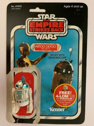 Vintage Kenner Star Wars Empire Strikes Back R2 - D2 Sensorscope 1982 & Card Back