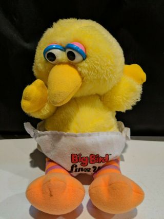 Sesame Street Yellow Big Bird Luvs You Babys Plush Hasbro Softies 11 "