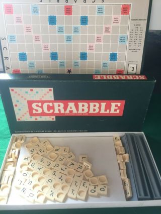 Vintage Scrabble Board Game By Spears Vgc - Complete