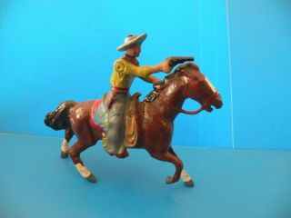 Johillco Lead Toy Soldier Figure Mounted Cowboy Firing Pistol Britains F12