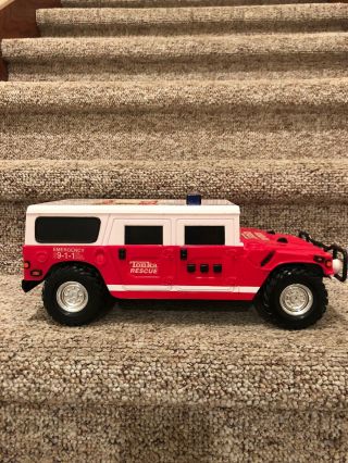 2000 Hasbro Tonka Fire Rescue Metro County Hummer Toy Lights,  Sounds Emergency