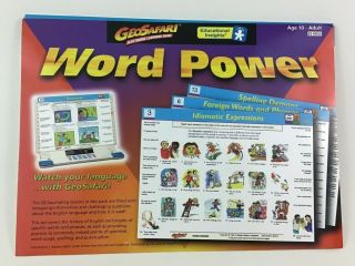 Geosafari Word Power Cards Learning Game Ei - 9053 Vintage 1996 Complete