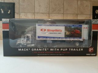 First Gear Mack Granite With Simplicity Pup Trailer