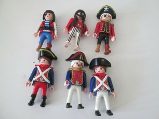 Playmobil Group Of 6 Figures (pirates And Soldiers)