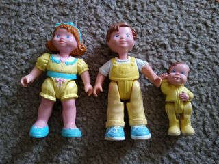 Vintage Fisher Price Loving Family Boy Girl And Baby Dolls People