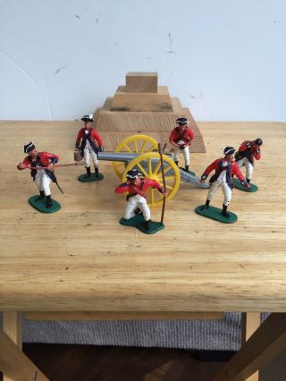 6x 1/32 Scale Accurate French & Indian War British Artillery Painted Plastic