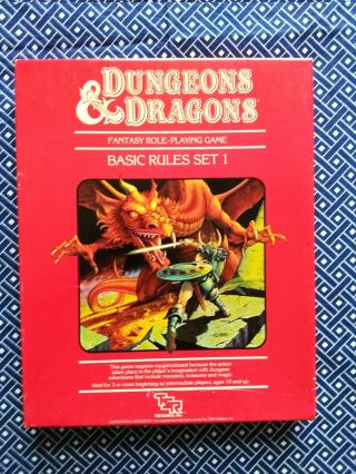 Dungeons & Dragons Vintage Tsr Rpg Basic Rules Box Set 1 1st Printing 1983