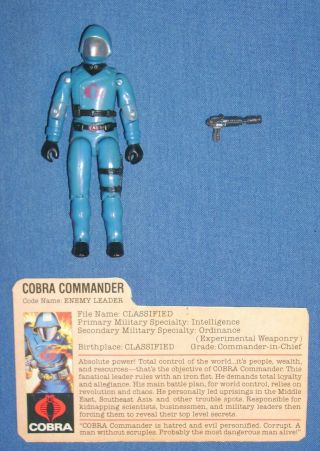 1983 Cobra Commander V.  1 Swivel Arm 100 Complete W/fc File Card Gi Joe Jtc