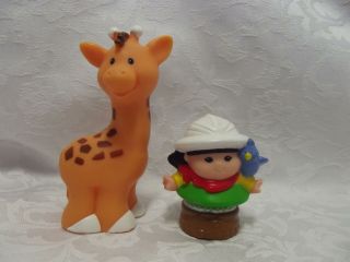 Fisher Price Little People Safari Girl And Giraffe Figures From Safari Train