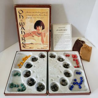 Vintage 1962 Oh Wah Ree 3m Bookshelf Game Pit And Pebble Strategy Mancala